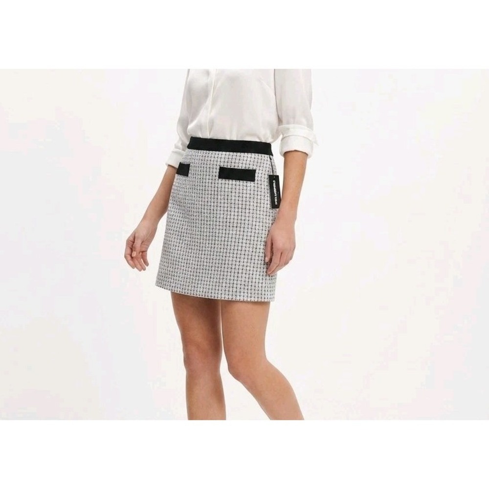 KARL LAGERFELD PARIS Women's Tweed A-Line Mini Skirt - Black Multi - 12